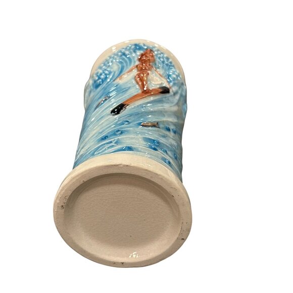 Vintage Ceramic Tiki Mug With Surfer Girl Design - Picture 4 of 4